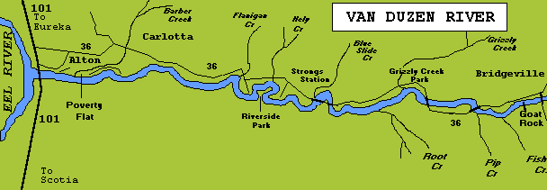 MAP OF VAN DUZEN RIVER AREA